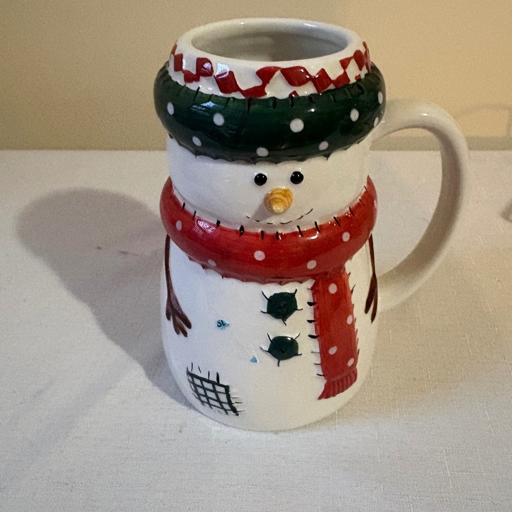 The Cooks Bazaar Gourmet Collection Snowman Mug 3D Ceramic Christmas Holiday